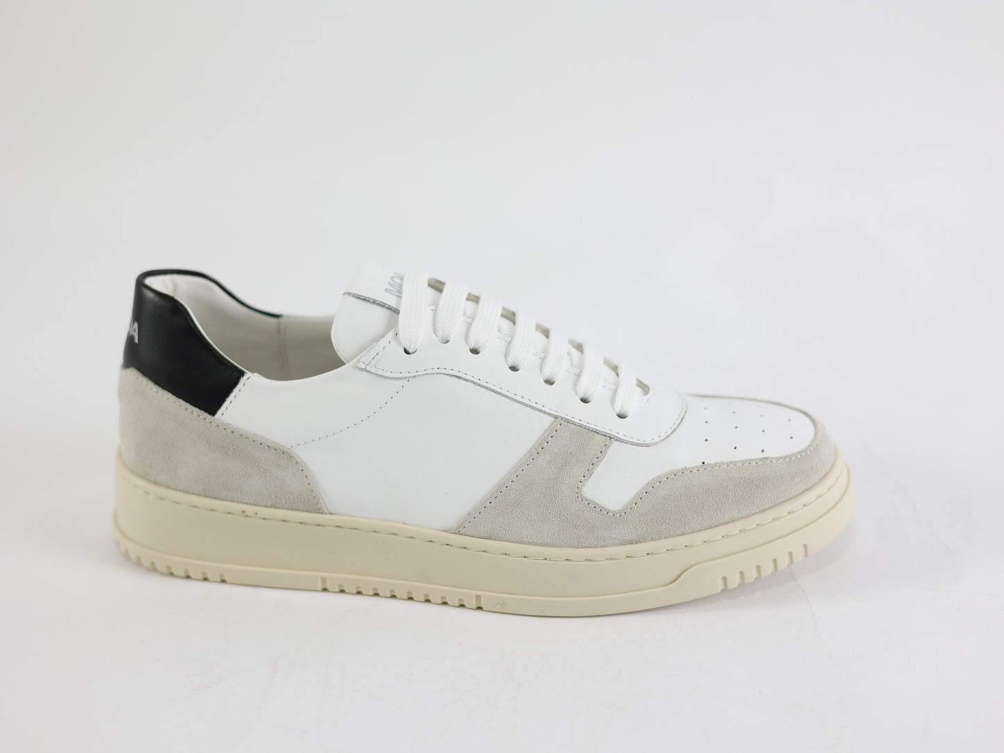 Scarpa Snearkers Miami Bianco/Nero Pelle/Camoscio