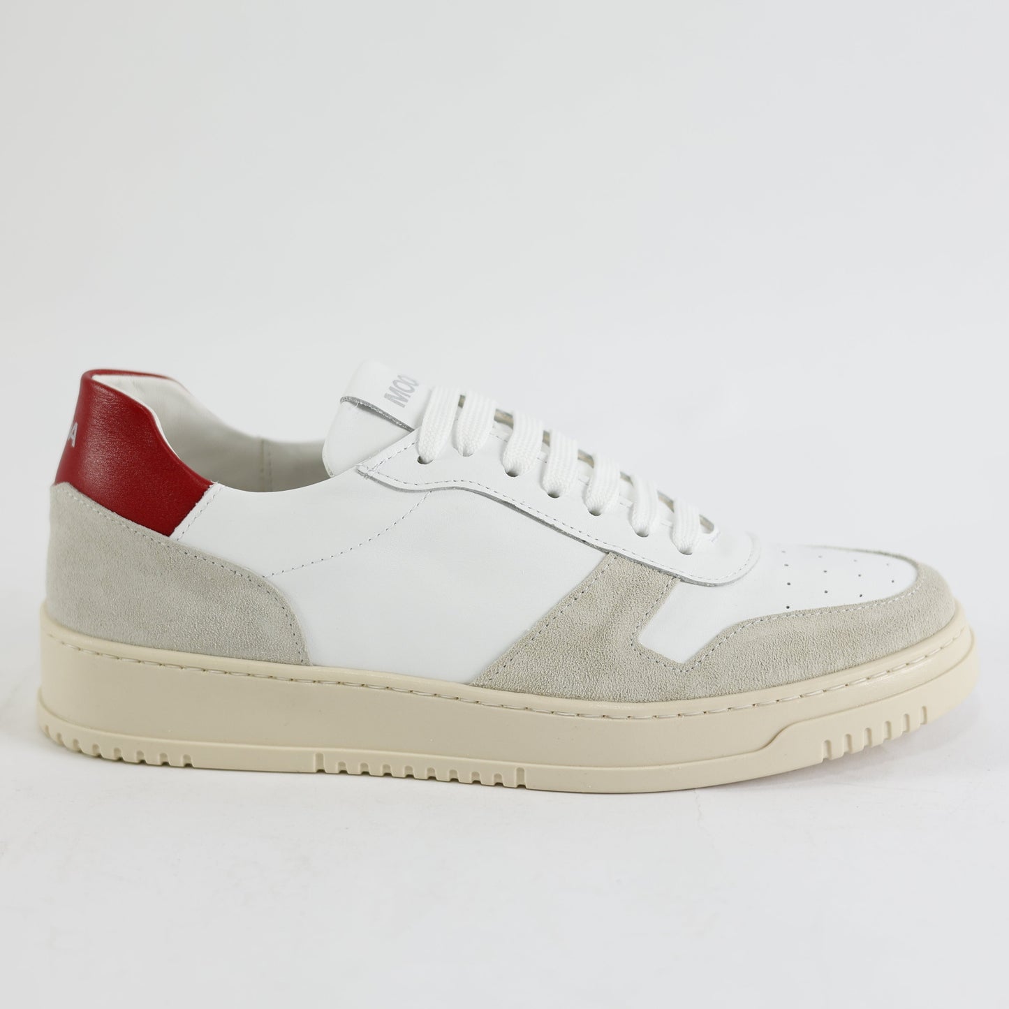 Scarpa Snearkers Miami Bianco/Rosso Pelle/Camoscio