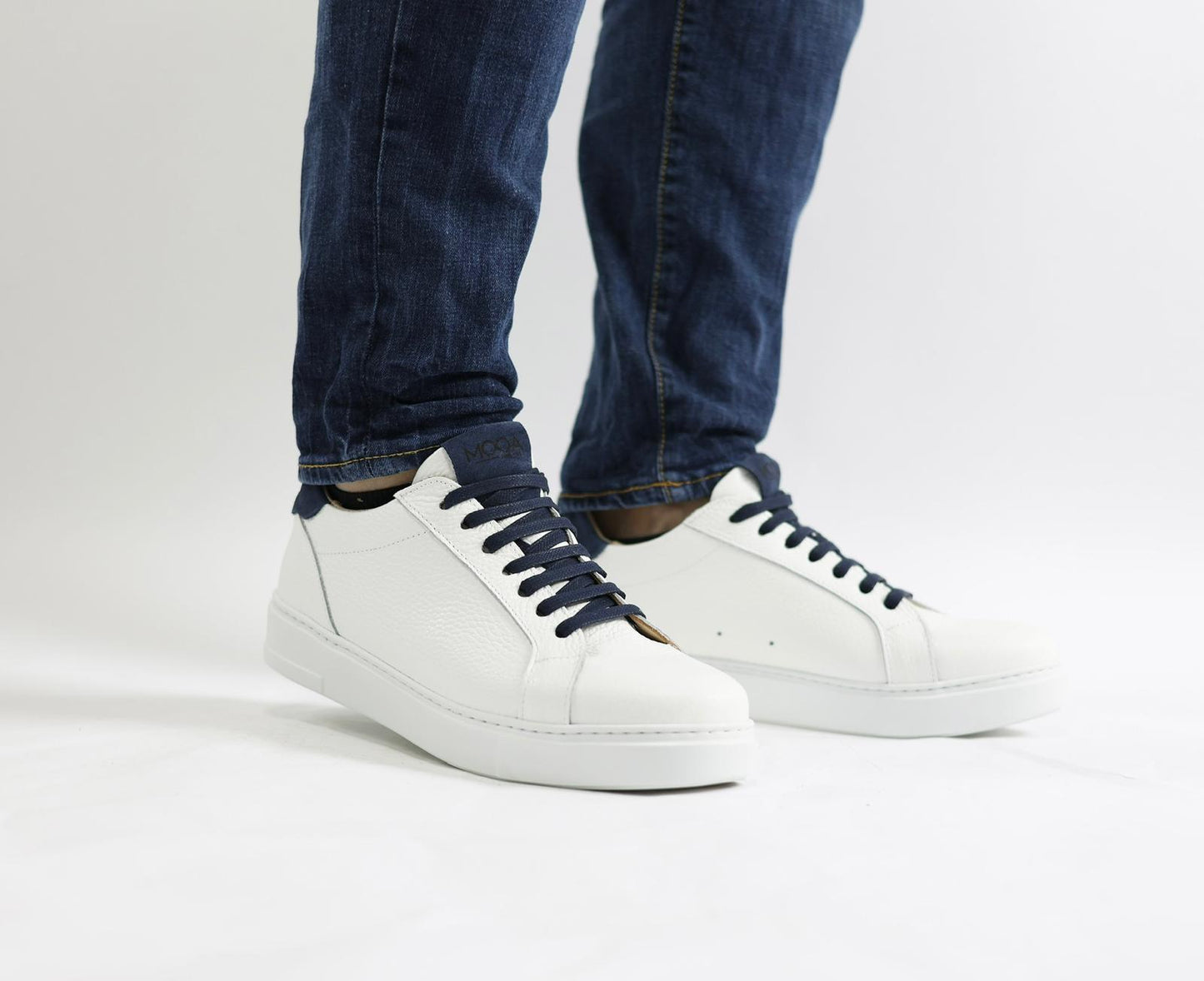 Scarpa Casual Nevada Blu/Bianco Pelle/Camoscio