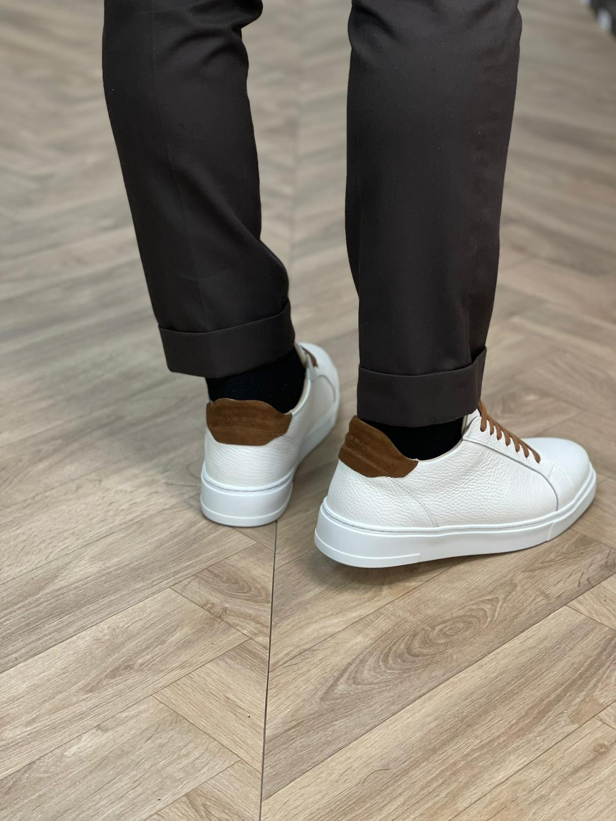 Scarpa Casual Nevada Marrone/Bianco Pelle/Camoscio