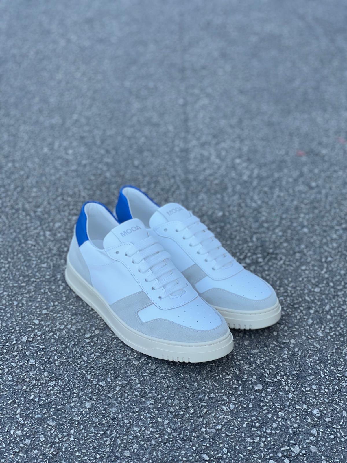 Scarpa Snearkers Miami Bianco/Blu Pelle/Camoscio