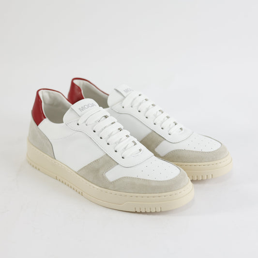 Scarpa Snearkers Miami Bianco/Rosso Pelle/Camoscio